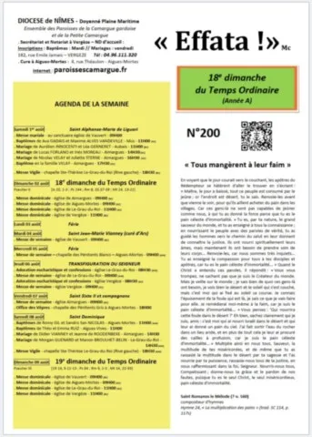18e Dimanche du Temps Ordinaire